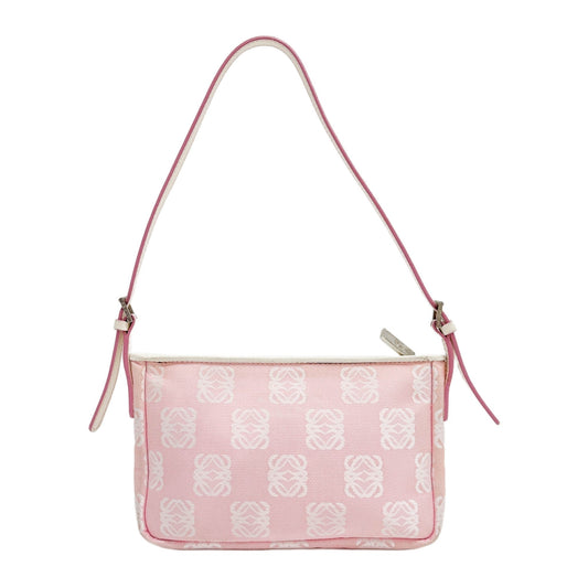 Anagram Pink Checkered Canvas Shoulder Bag