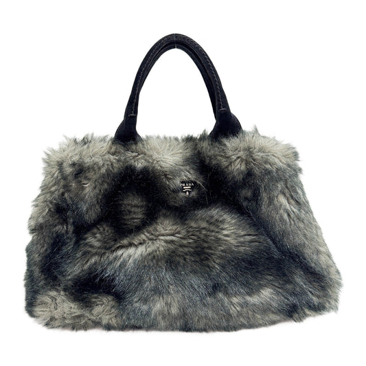 Canapa Gray Eco Fur Hand Bag