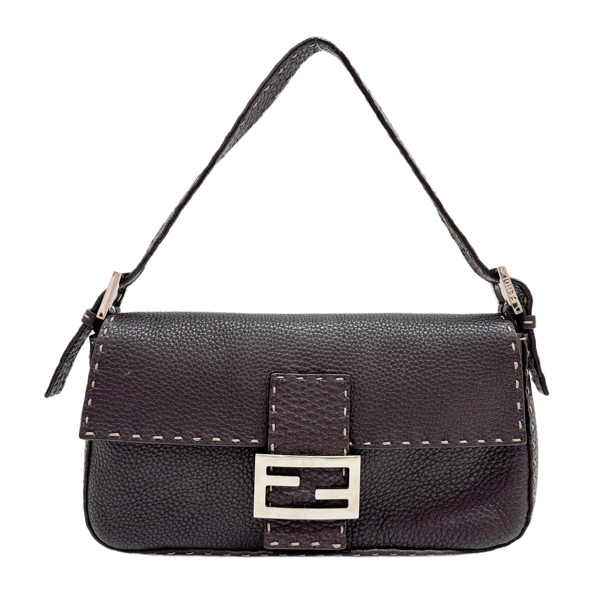 Selleria Baguette Brown Leather Shoulder Bag