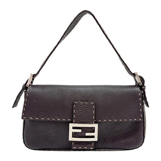 Selleria Baguette Brown Leather Shoulder Bag