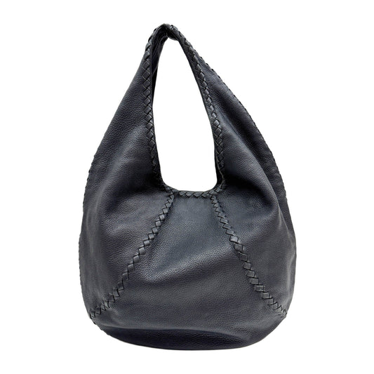 Cervo Black Leather Shoulder Bag