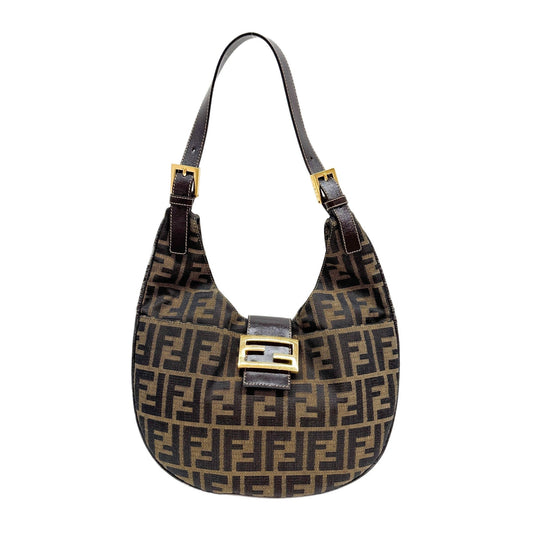 Brown Zucca Canvas Shoulder Bag