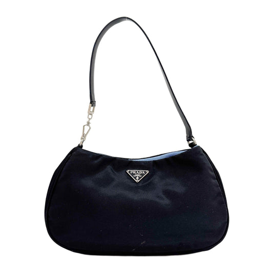 Black Nylon Shoulder Pochette
