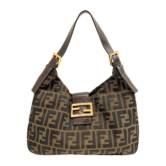 Brown Zucca Canvas Shoulder Bag
