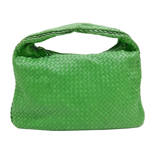 Veneta Intrecciato Green Leather Shoulder Bag