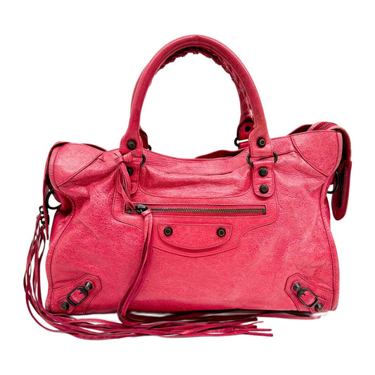 The City Pink Leather Two Way Bag