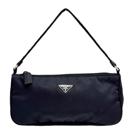 Black Nylon Shoulder Pochette