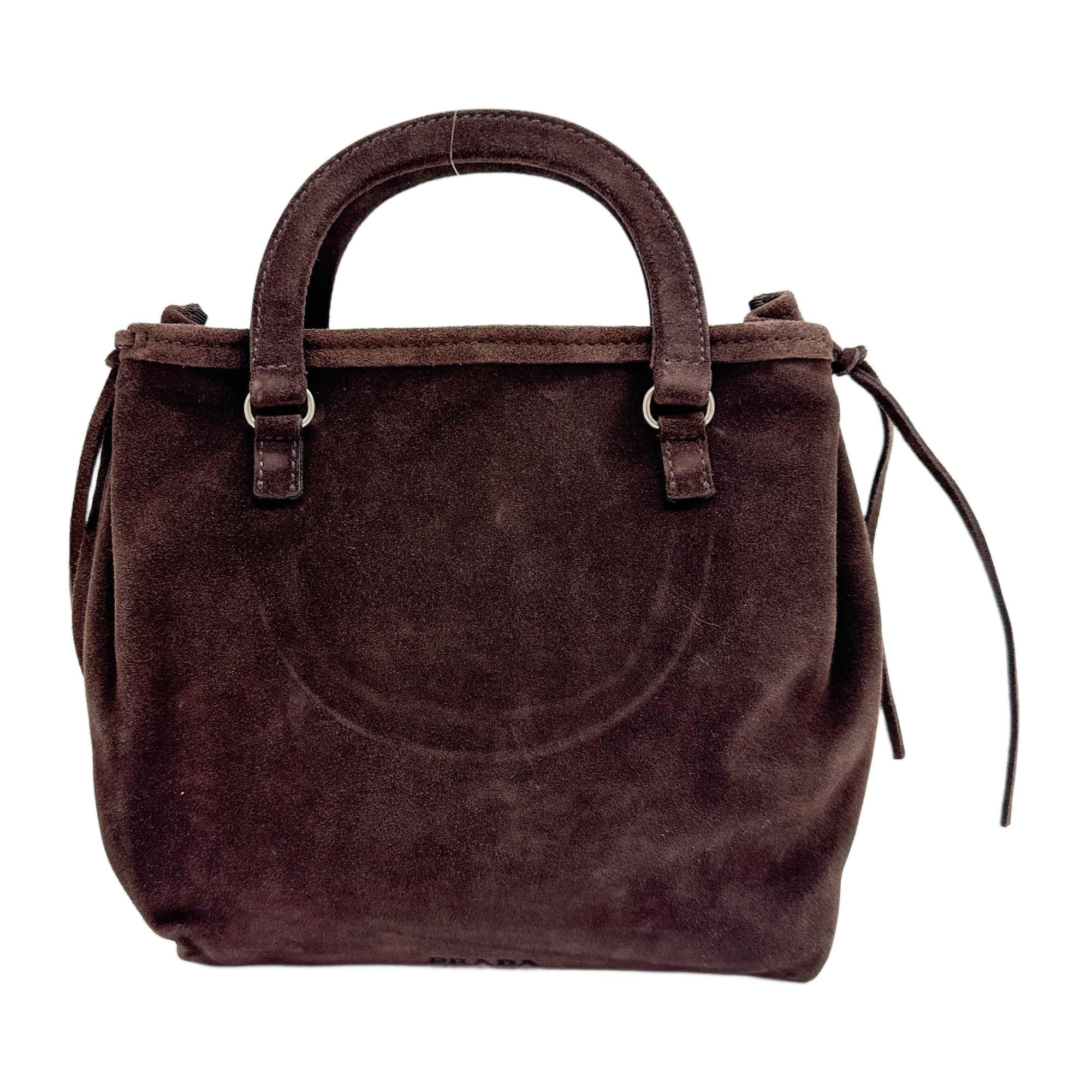 Brown Suede Handle Bag