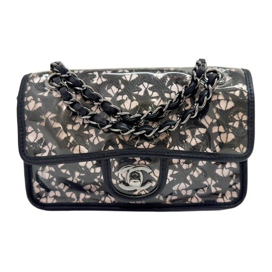 Small Classic Flap 2006-2008 Metallic Pink & Black Star Lace Vinyl Shoulder Bag