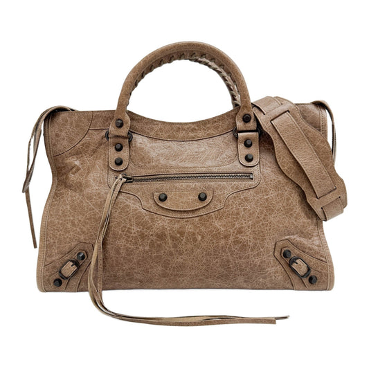 The City Seigle Brown Leather Two Way Bag