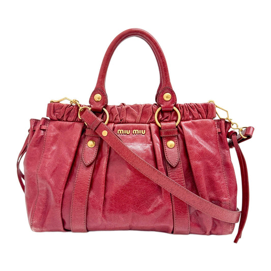 Vitello Red Leather Two Way Bag