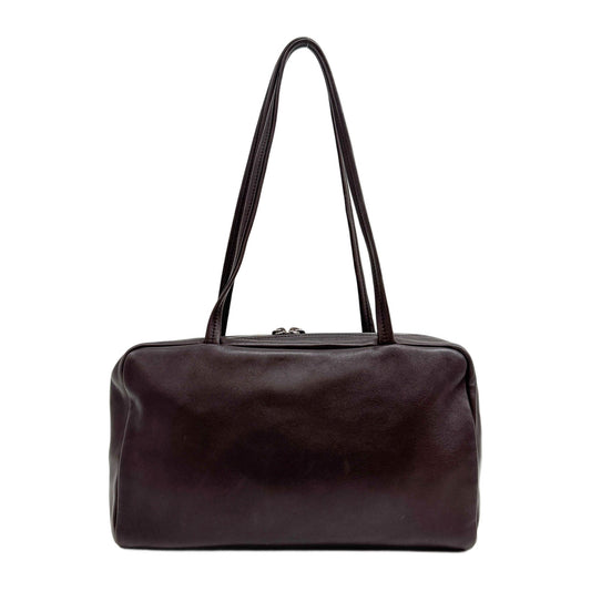Astra Bowling Bag Brown Nappa Leather Shoulder Bag