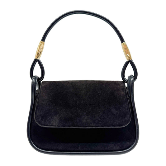 Dark Brown Suede Shoulder Bag