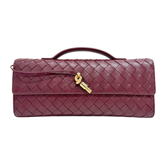 Andiamo Intrecciato Bordeaux Red Leather Hand Bag