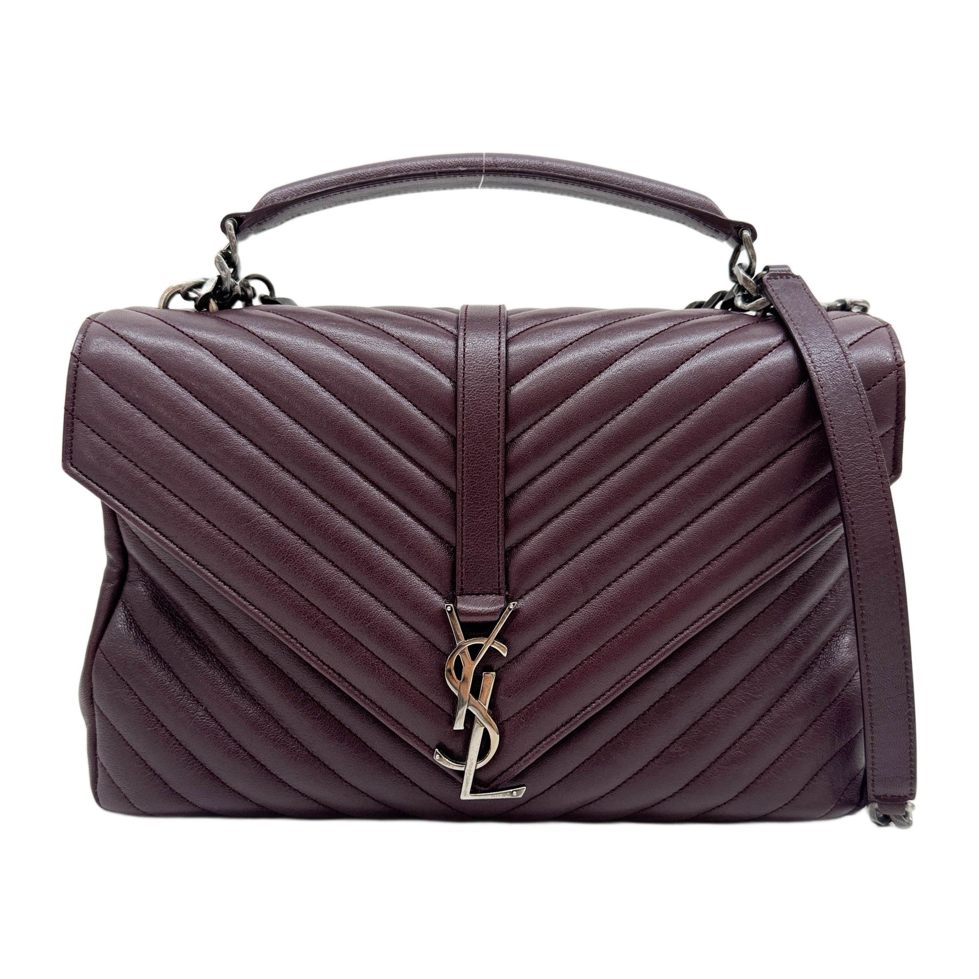 College Maroon Red Leather Two Way Bag