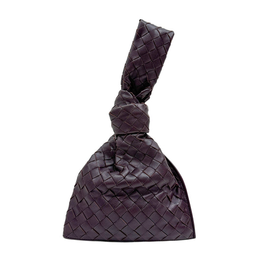 Mini Twist Intrecciato Bordeaux Red Leather Hand Bag