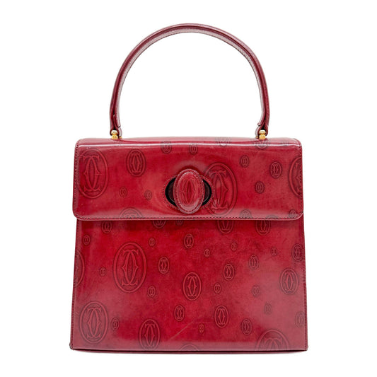Happy Birthday Bordeaux Red Leather Hand Bag