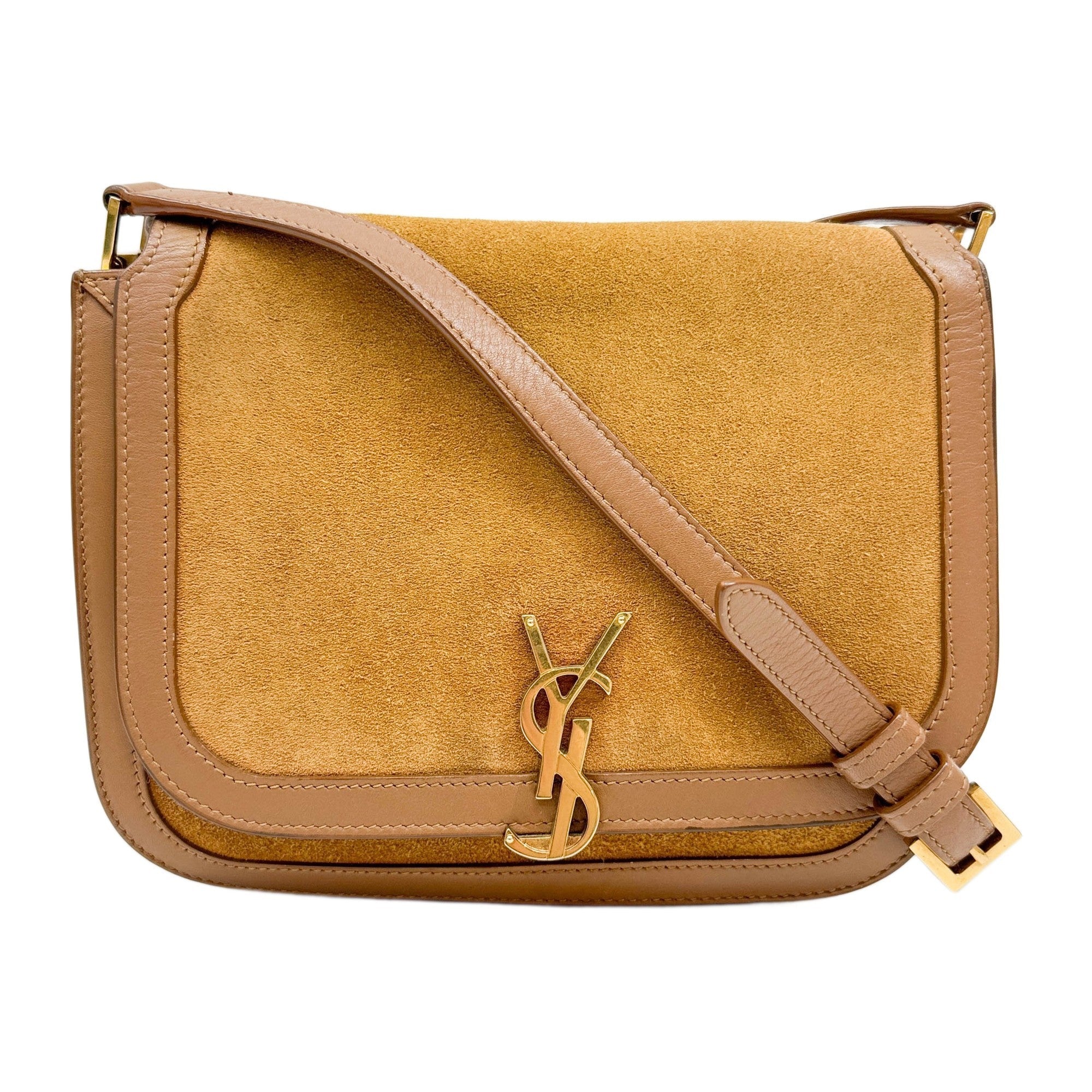 Solferino Camel Suede Shoulder Bag