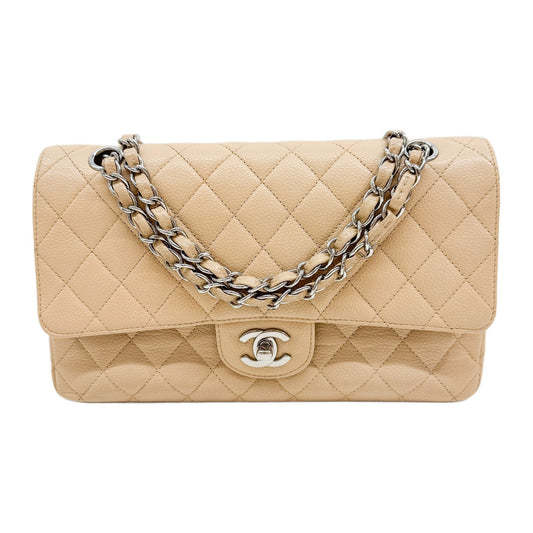 Classic Double Flap 2010-2011 Matelasse Beige Leather Shoulder Bag