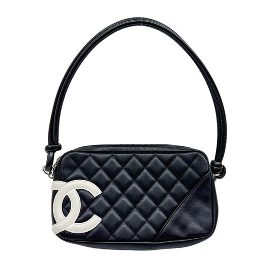 Cambon 2004-2005 Matelasse Black Leather Shoulder Bag