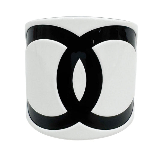 Chanel Logo Black & White Plastic Bangle