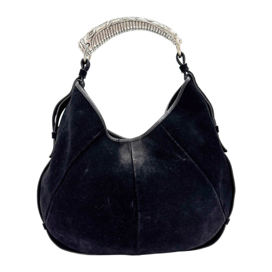 Mombasa in Black Suede Shoulder Bag