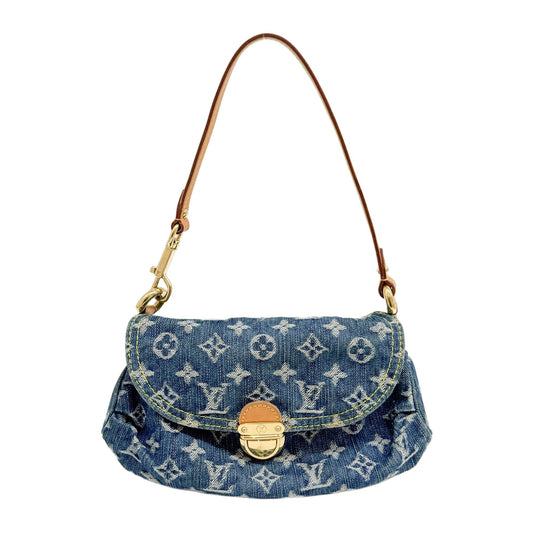 Pleaty Blue Denim Handle Bag