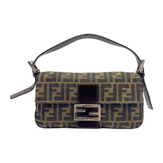Baguette Zucca Brown Canvas Shoulder Bag