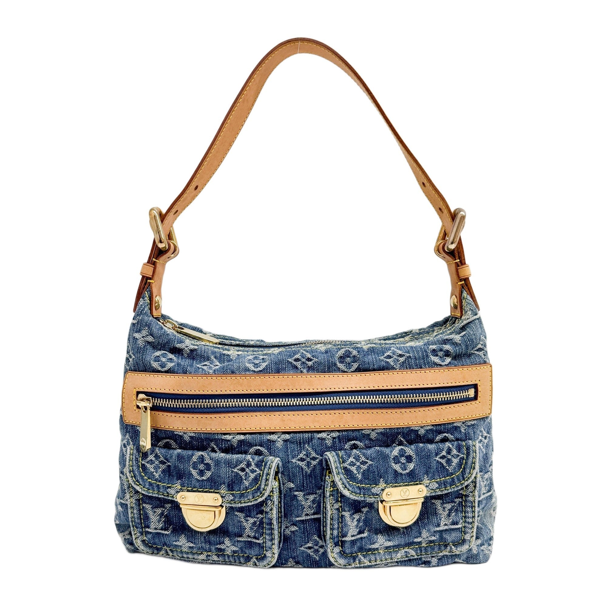 Baggy Blue Monogram Canvas Denim Shoulder Bag