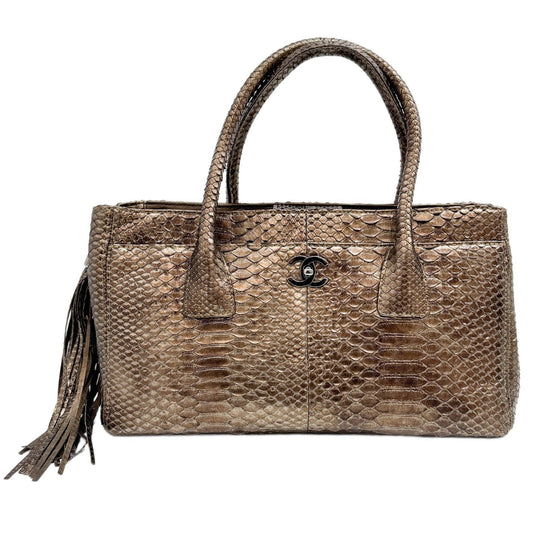 2006-2008 Executive Tote Brown Python Leather Handle Bag