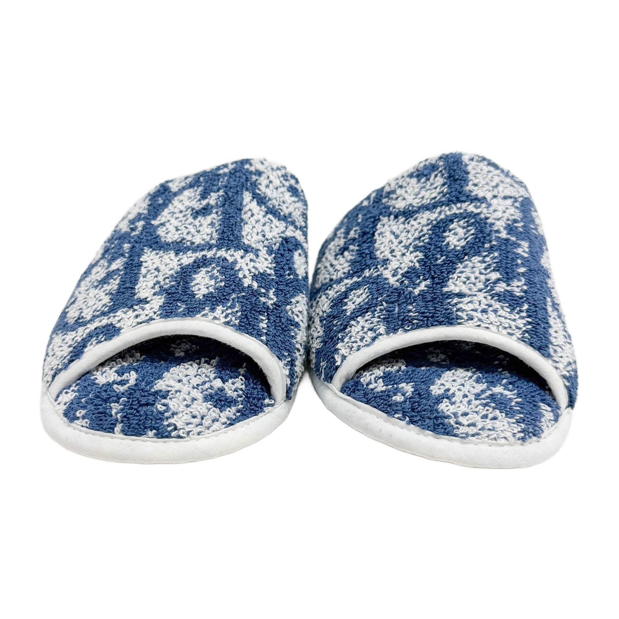 One Size Terry Towel Blue Trotter Cotton Room Slippers
