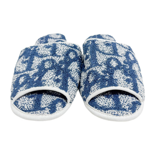 One Size Terry Towel Blue Trotter Cotton Room Slippers
