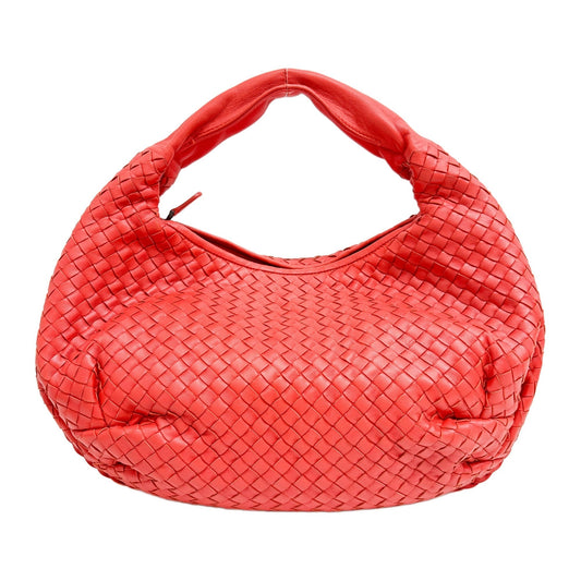 Intrecciato Orange Hobo Shoulder Bag