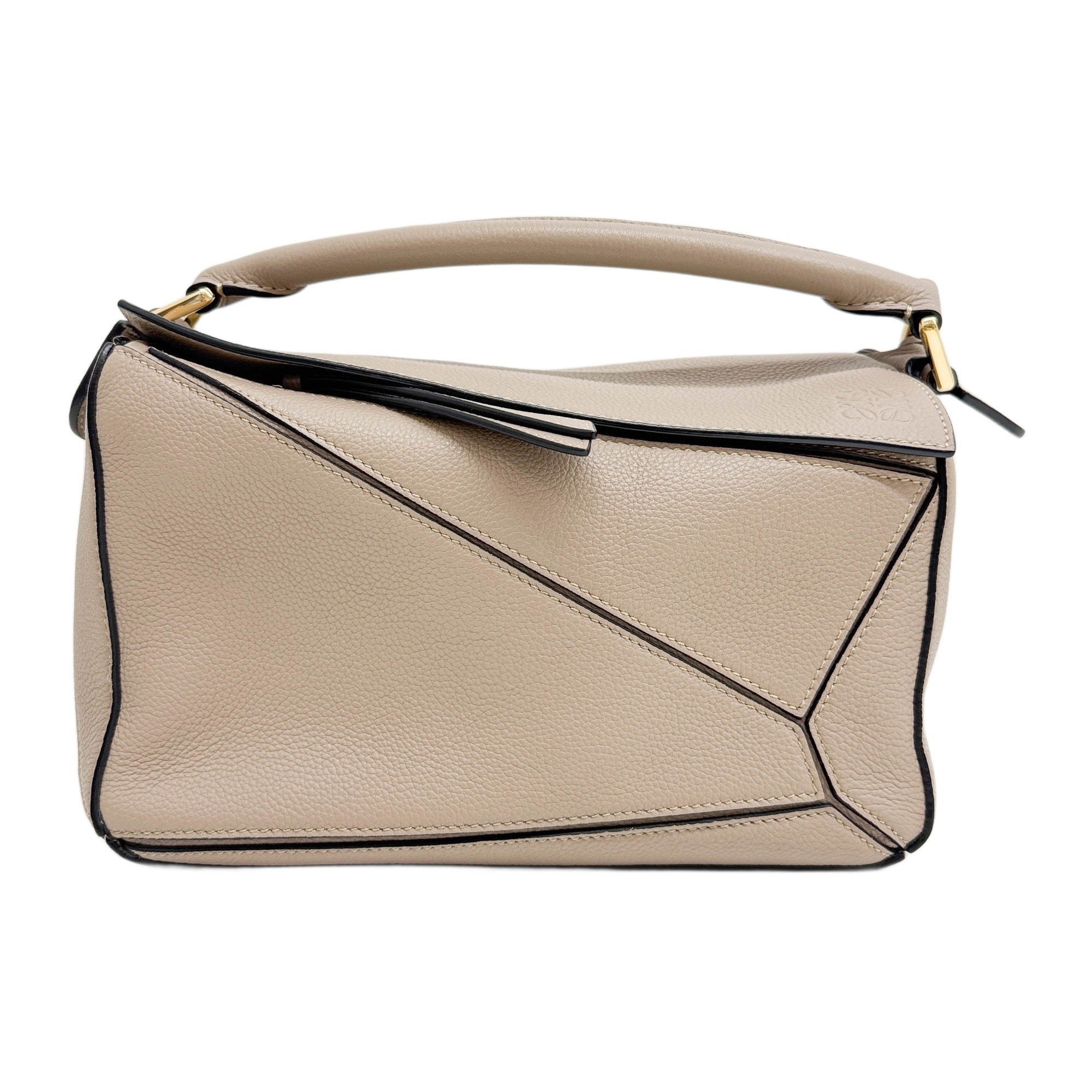 Puzzle Tan Brown Leather Two Way Bag