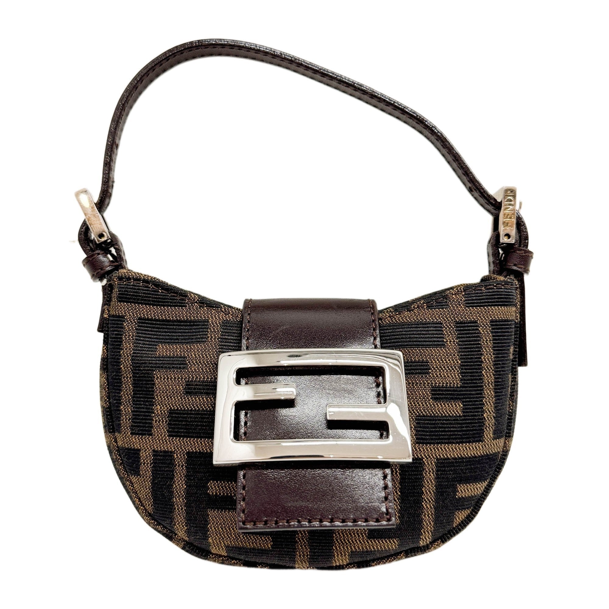 Mini Croissaint Brown Zucca Handle Bag