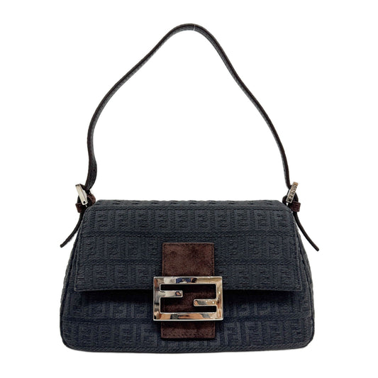 Mini Mamma Baguette Zucchino Grey Canvas Handle Bag