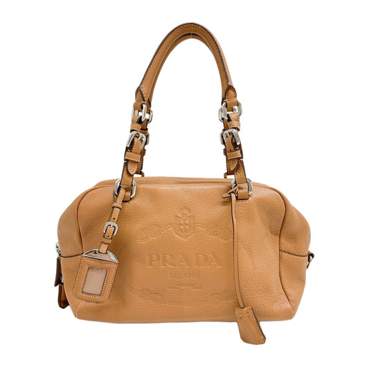 Caramel Brown Leather Shoulder Bag
