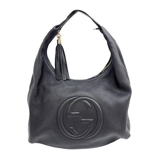 Soho Black Leather Shoulder Bag