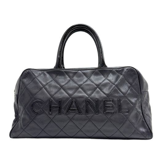Bowling 2000-2002 Matelasse Black Caviar Leather Handle Bag