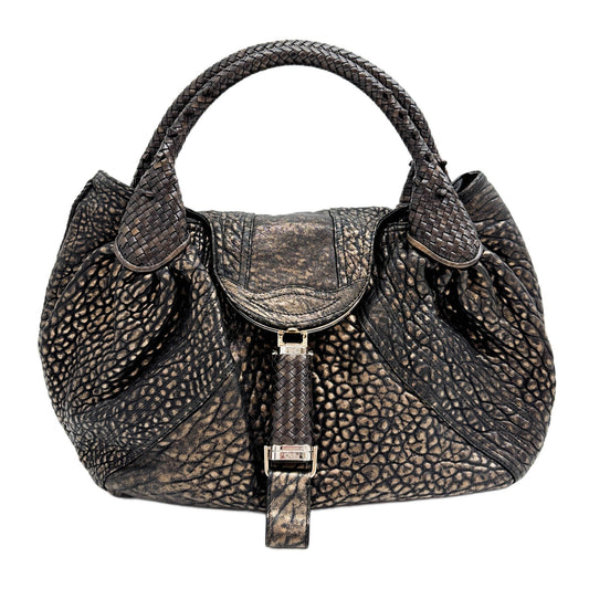 Spy Metallic Bronze Leather Shoulder Bag