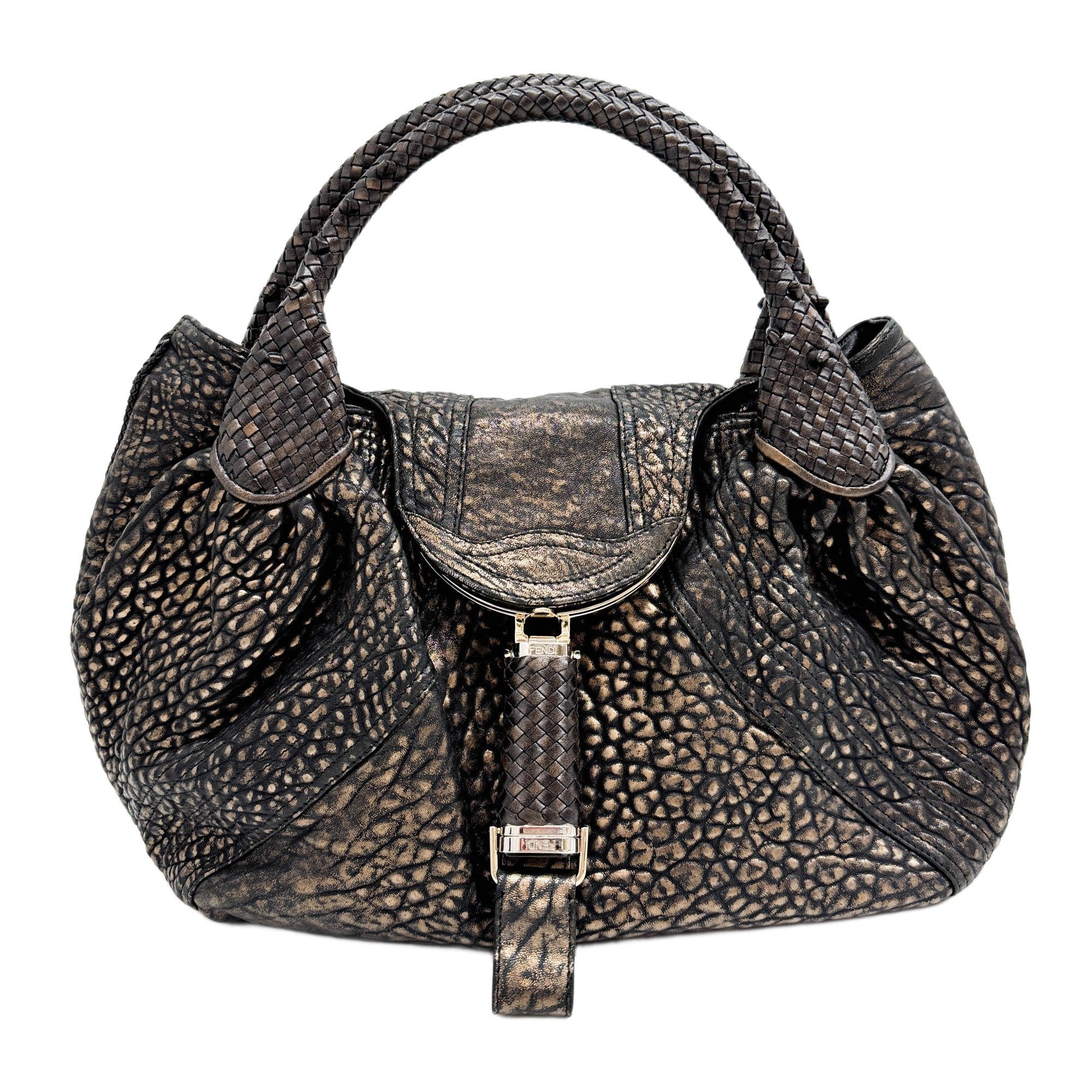 Spy Metallic Bronze Leather Shoulder Bag