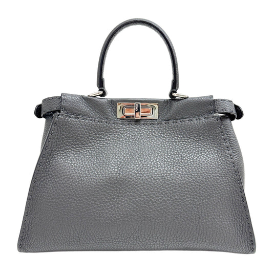 Peekaboo Selleria Asphalt Grey Leather Two Way Bag