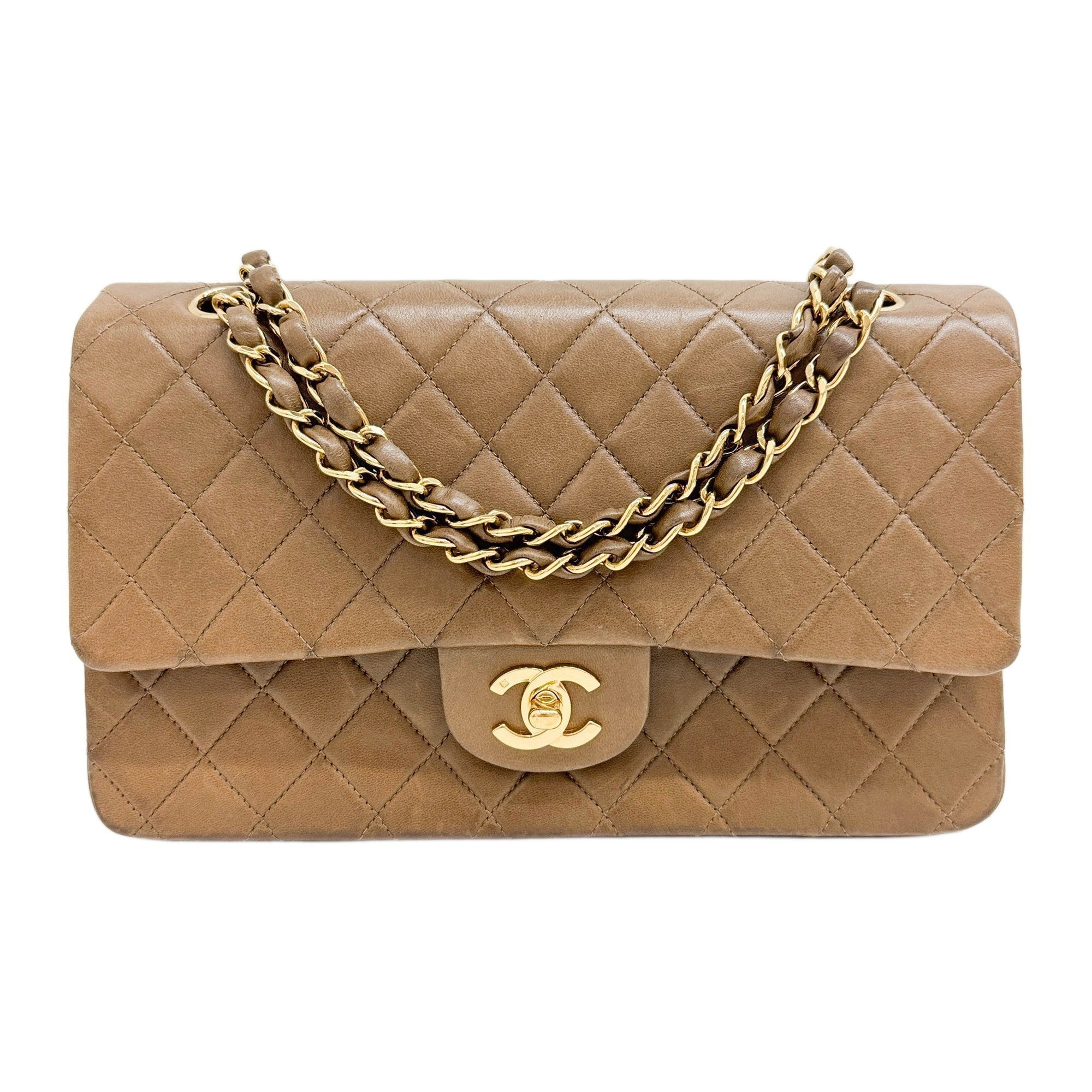 Classic Double Flap 2002-2003 Matelasse Brown Leather Shoulder Bag