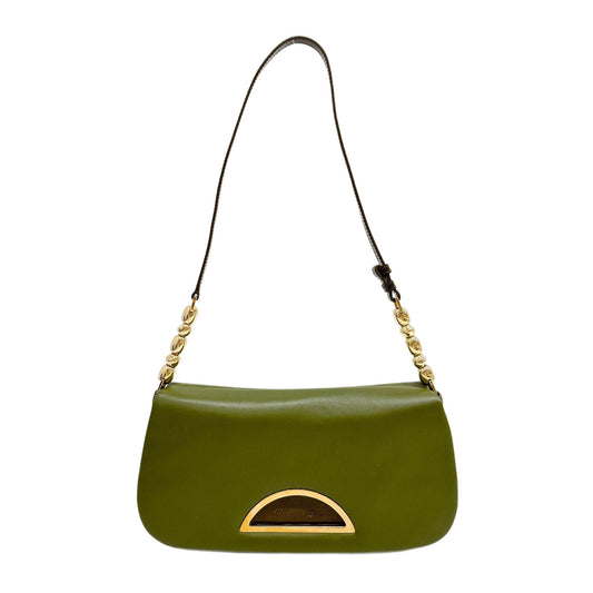Malice Pearl Forest Green Leather Shoulder Bag