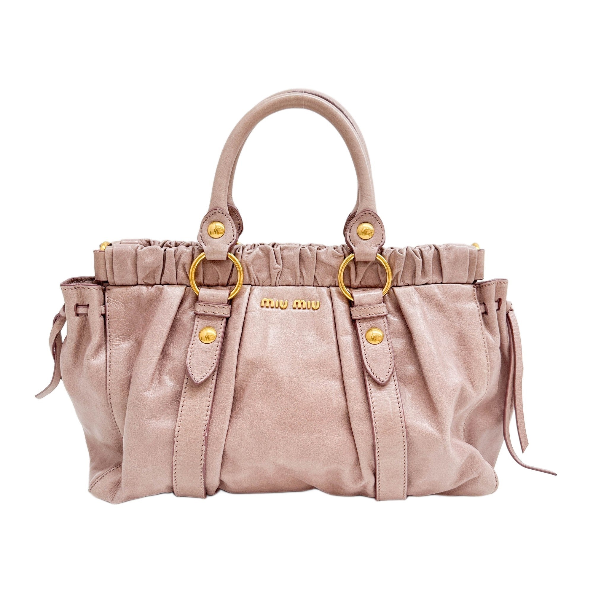 Vitello Pink Leather Two Way Bag