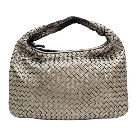 Veneta Intrecciato Gold Leather Hobo Bag