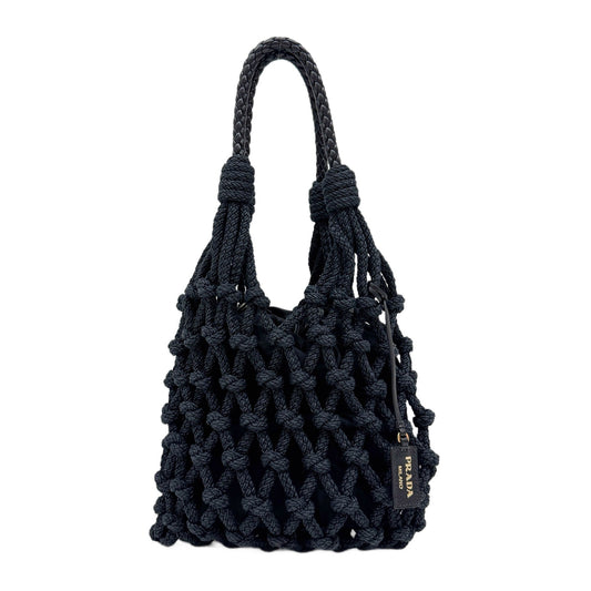 Macrame Black Cord Rope Hand Bag