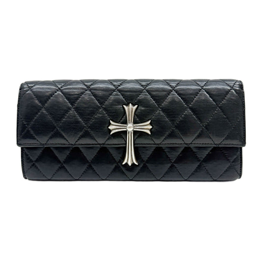 Black Quilted Leather Dinner Clutch Bag