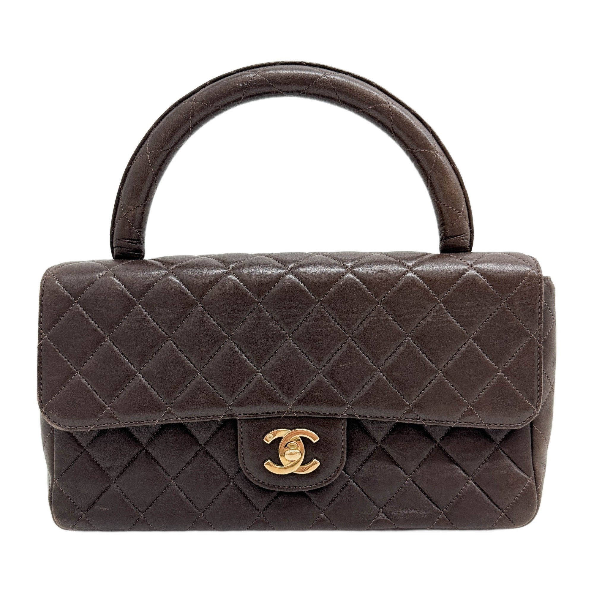 1991-1994 Coco Handle Brown Leather Matelasse Handle Bag