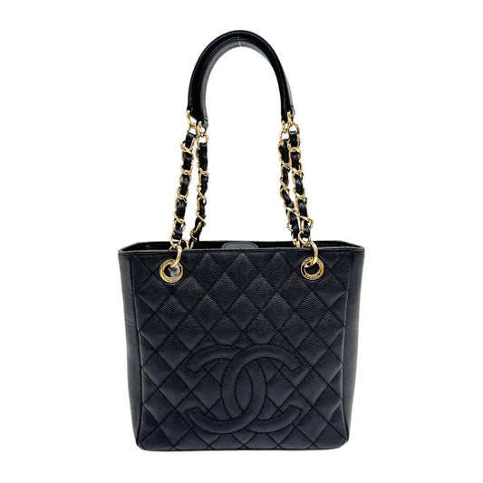 Petite Shopping 2012 Black Leather Tote Bag
